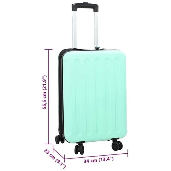 Rektangulär resväska - vidaXL - 34x23x55,5 cm - Mintgrön - Plast ABS - Rymlig förvaring - Hållbar konstruktion Mintgrön