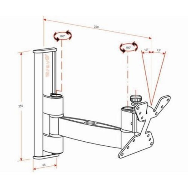 Support LCD - Bravo - Bravo LCD 2 - 20 kg - 10-30 tum - Svart