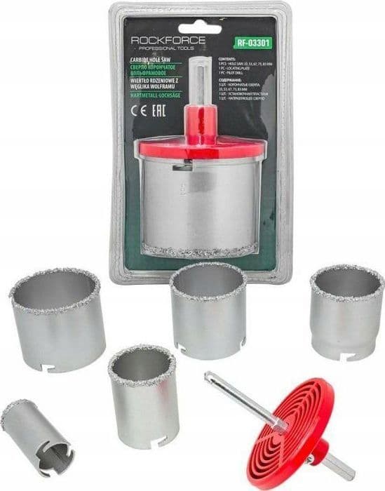 Foret - Rockforce - RF-03301 - Set med 7 bor för kakel - Dimensioner: 33 till 83 mm