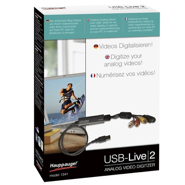 HAUPPAUGE Videoinsamlingskort för PC WIN TV USB LIVE 2 - USB 2.0 - Upplösning: 720 x 480 (NTSC), 720 x 576 (PAL)