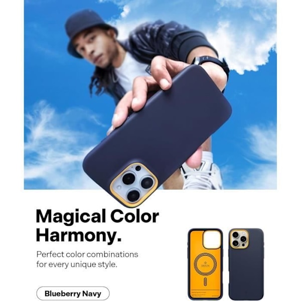 Coque iPhone 16 Pro Max - Caseology - Nano Pop Mag - Militärskydd - Bicolore - Marinblå Två tonig