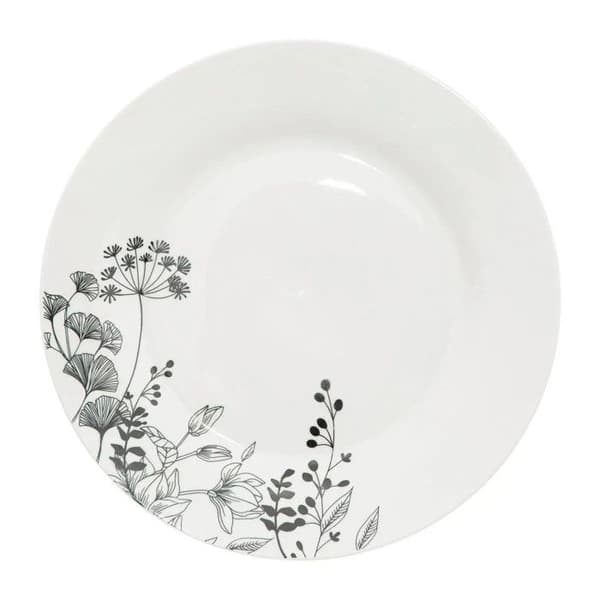 Servis av 18 delar "Vit Blomma" 26 cm Vit Vit