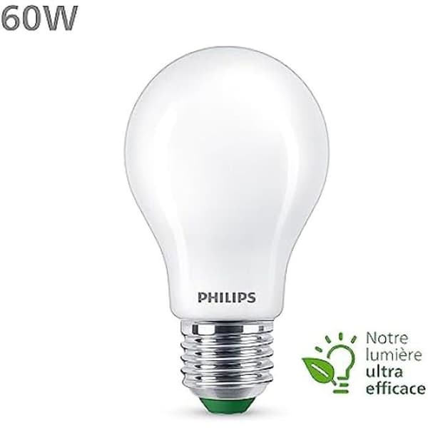 LED-lampa - PHILIPS - E27 - Kallvit 4000K - Klass A - 4W Vit kyla