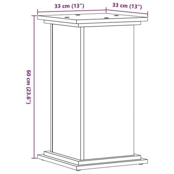 vidaXL Stöd för växter ekbrun 33x33x60 cm ingenjörsträ 852966