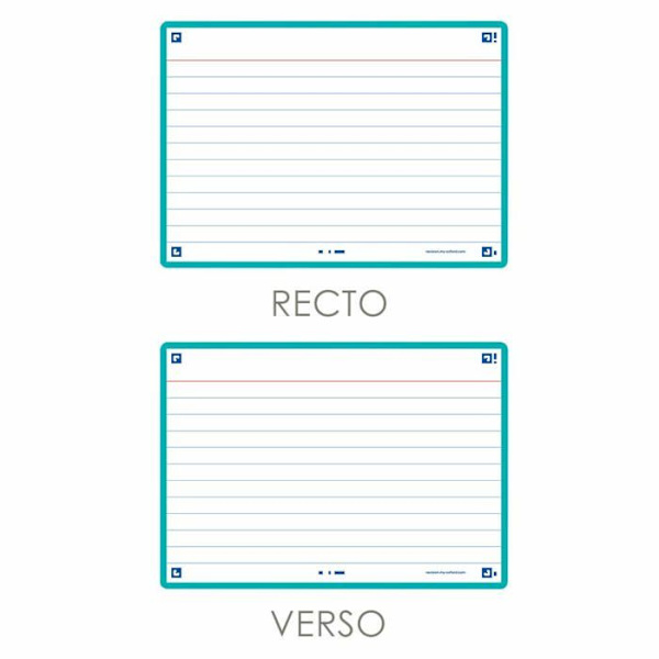 Oxford Bristol Sheet - 400133921 - Flash 2.0 - 80 Bristol Flash Cards A6 (10,5 x 14,8 cm) Mintgrön ramlinje