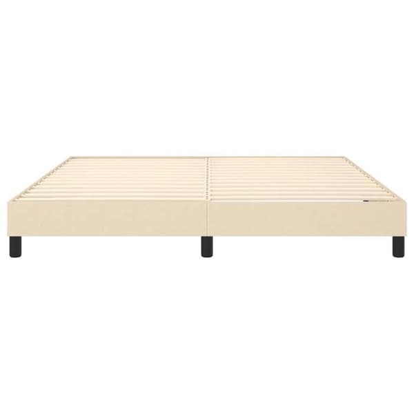 vidaXL Sängram med ribbor kräm 160x200 cm tyg 3120529 grädde
