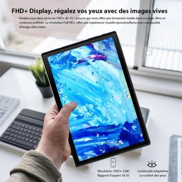 Pekskärmsplatta - Blackview Tab 8E - 10,1 tum HD - 32GB - 128GB Lagring - Android 10.0 - Octa core 6580 mAh WiFi GPS - Grå
