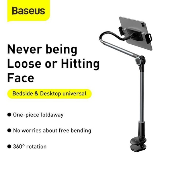 Baseus Otaku Life Lazy Holder Pro Justerbart roterande stativ (kompatibelt med telefon/iPad) Grå Grå
