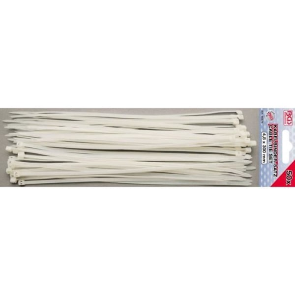 Sortiment av vita plastkragar 4,8 x 300 mm 50 st