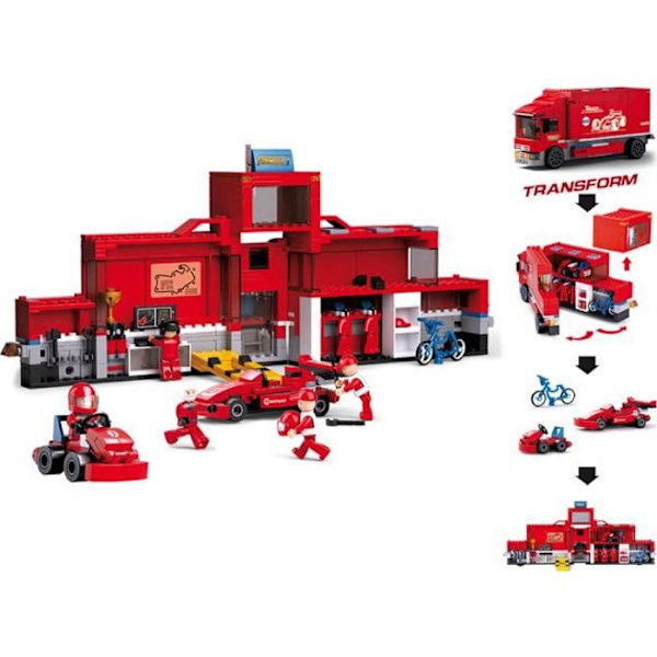 Lego-kompatibla klossar - Konstruktion - Formel 1 - Sluban Röd