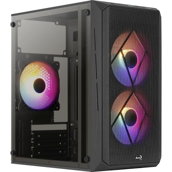PC-fodral - AEROCOOL - CS-107-A V2 - Fodral utan strömförsörjning - Minitorn - Micro-ATX-format - Svart (ACCS-PC14032.11) Svart