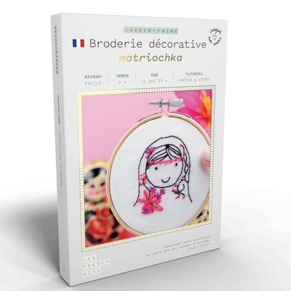 Matryoshka sömnads- och broderisats - Franska kit - Lätt nivå - 7 stycken - från 12 år Flerfärgad