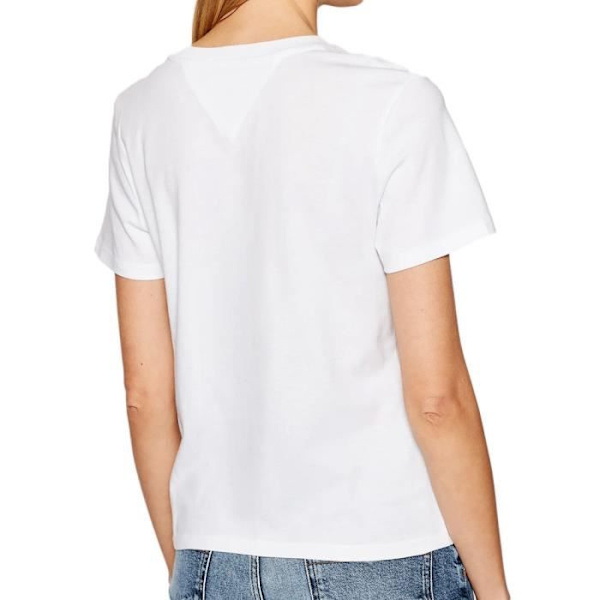 T-shirt Kvinna - TOMMY HILFIGER - Regular - Vit - Kortärmad - 100% Bomull Vit S