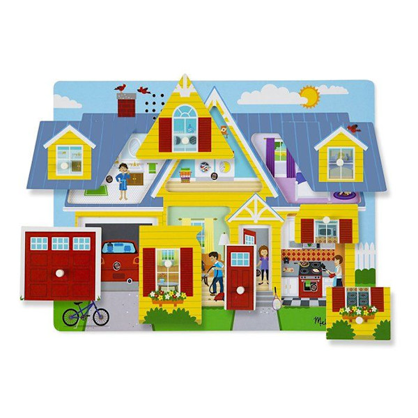 Melissa & Doug - Runt huset ljudpussel Flerfärgad