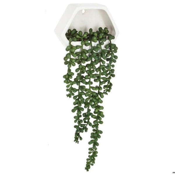 Väggkonst växt - ATMOSPHERA - H45 cm - Cementkruka - Vit - Inredning Vit