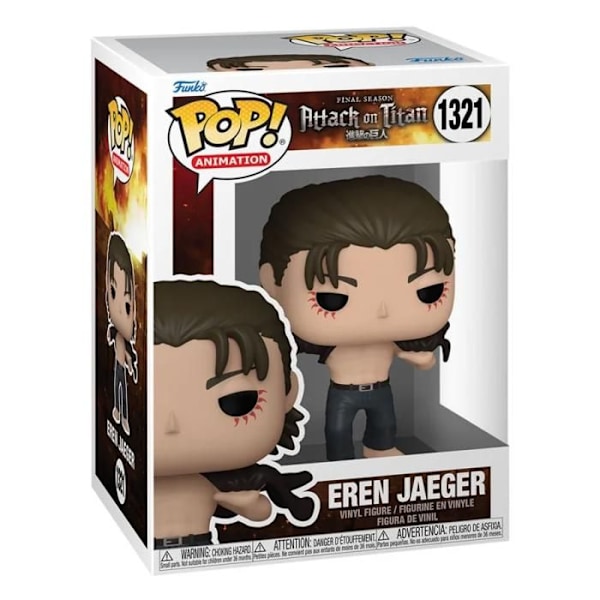 Funko Pop! Animation: Attack on Titan Final Season - Eren Jaeger - Flerfärgad - Grå - Vuxen - Pop! Flerfärgad
