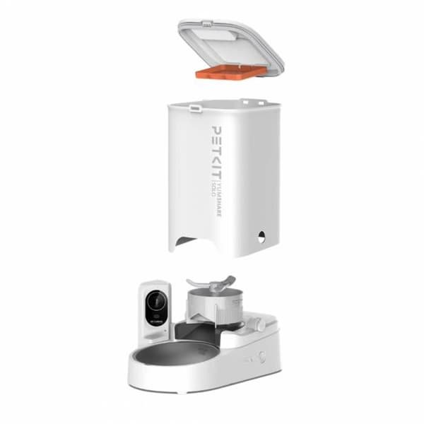 Automatisk foderdosering - PET KIT - YumShare Solo - 3L - Infraröd kamera - Ansluten Vit och antracitgrå