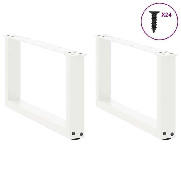 vidaXL U-formade soffbordben 2 delar Vit 60 x (30-31) cm Stål 4013141