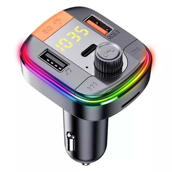 Bil-laddare - Yesido - Y45 - 2xUSB - Typ-C - 18W - Svart Svart