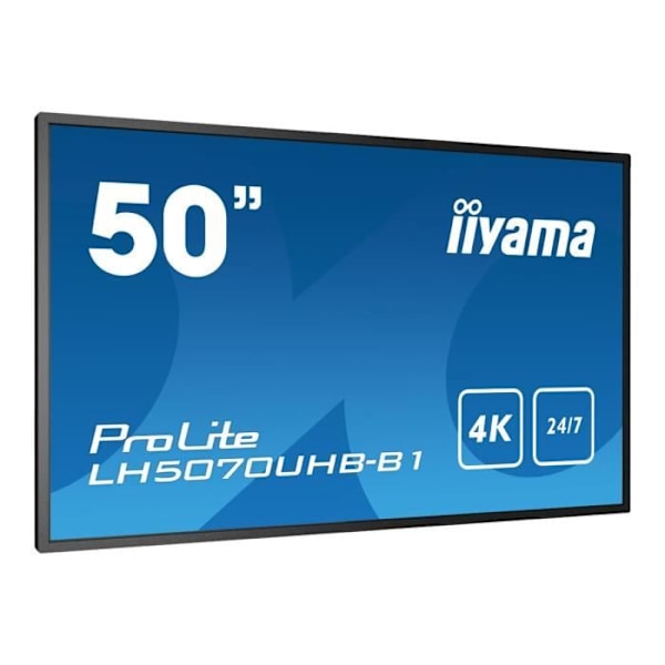 LCD plattskärm - iiyama - iiyama ProLite LH5070UHB-B1 50" Class (49,5" synlig) LCD plattskärm - 4K - för digital skyltning Svart