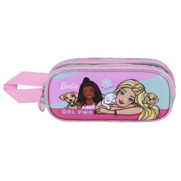 Trousse Dubbel 3D - Barbie Husdjur - Rosa - One Size Ros