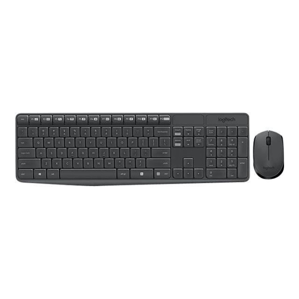 LOGITECH MK235 Tangentbord och mus - USB trådlös RF Optisk USB trådlös - RF - AA, AAA