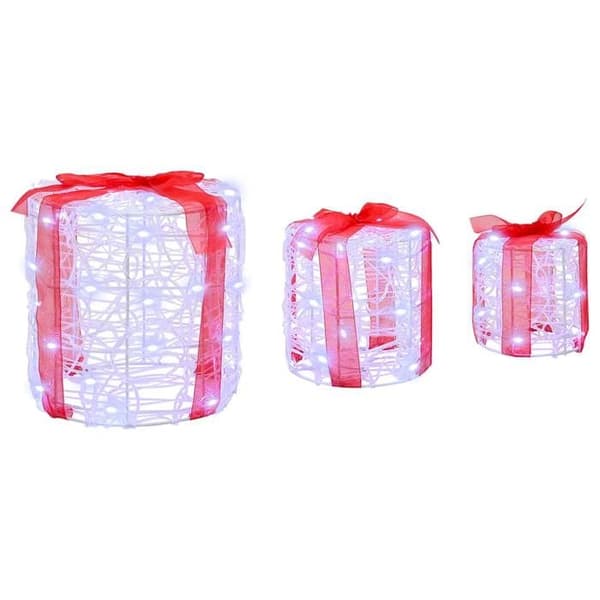 vidaXL Presentaskdekoration 3 st Vit kall 20 x 20 x 21 cm 42019085