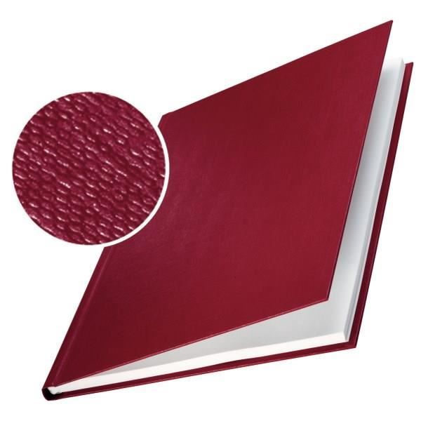 Hårda pärmar - LEITZ - Förpackning om 10 - 10,5 mm - Linnecanvas - Vinröd Bordeaux