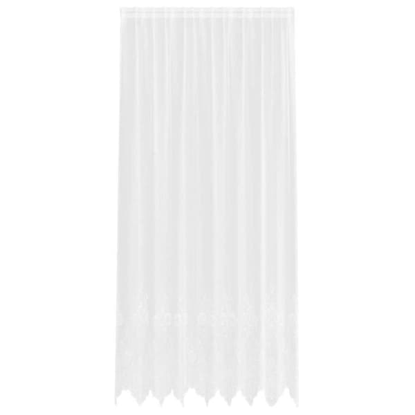 Blommönstrad spetsgardin - vidaXL - 280x200 cm - Vit - Polyester - Ljusfiltrerande - Flexibel installation Vit