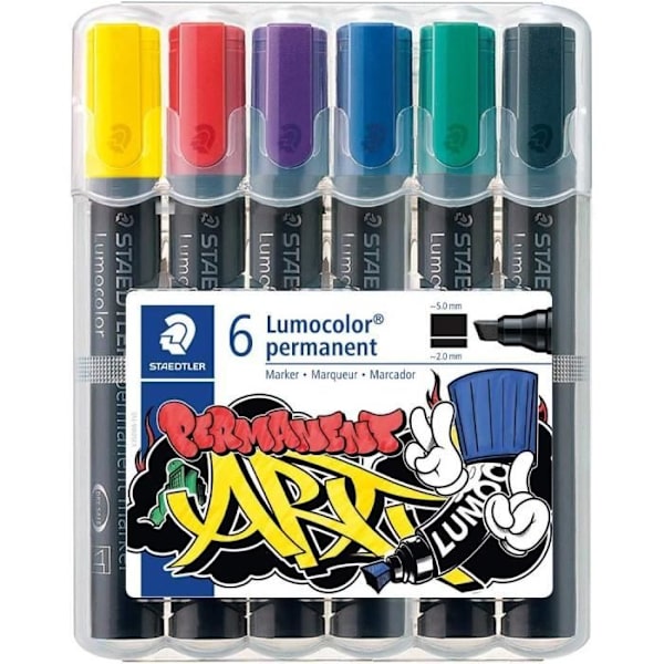 Permanent marker - STAEDTLER - Lumocolor 350 - Skärspets - Opaque - Oföränderlig Svart