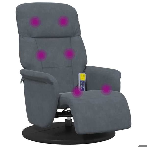 vidaXL Massagefåtölj Fåtölj Mörkgrå sammet 356694