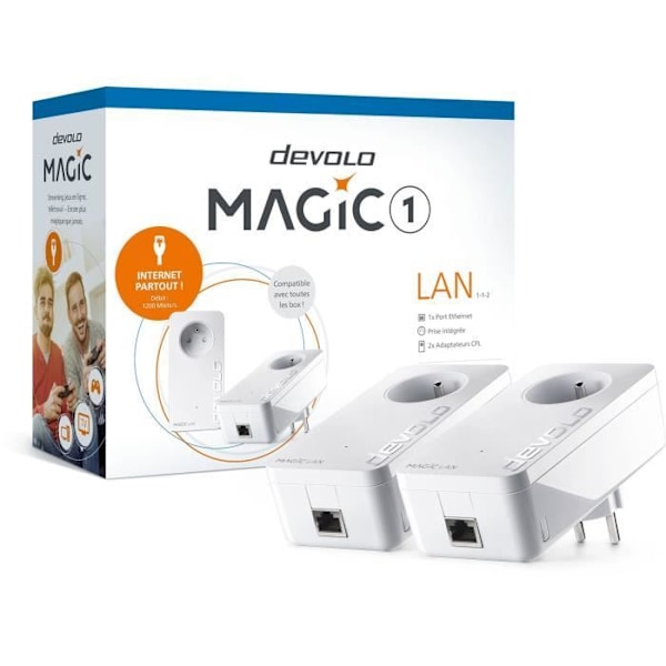 DEVOLO Magic 1 LAN - Startpaket - 2 PLC-adaptrar - 1200 Mbits/s