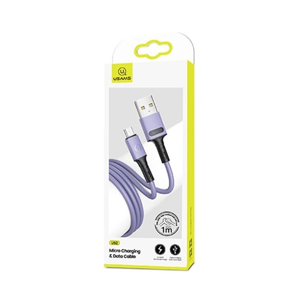 USAMS MicroUSB-kabel 1 m Snabbladdning Lila