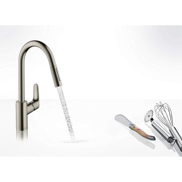 Hansgrohe Diskbänksblandare Focus 240 med 150° vridbar pip Stållook - 31815800