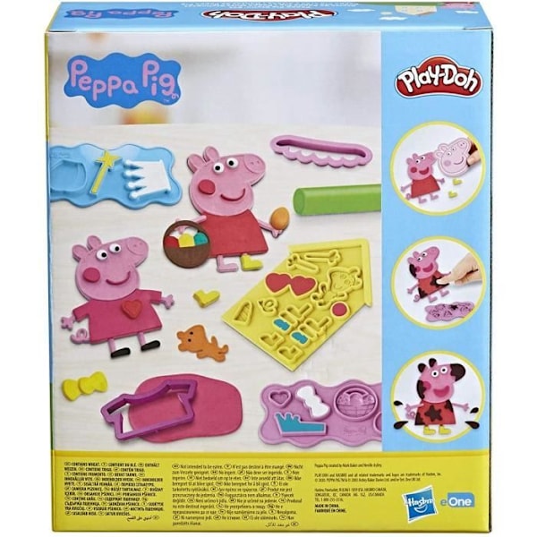 PLAY-DOH - Stilar av Peppa Pig med 9 krukor med giftfri modelllera - 11 tillbehör - leksak för barn - från 3 år - Hjältarna Rosa