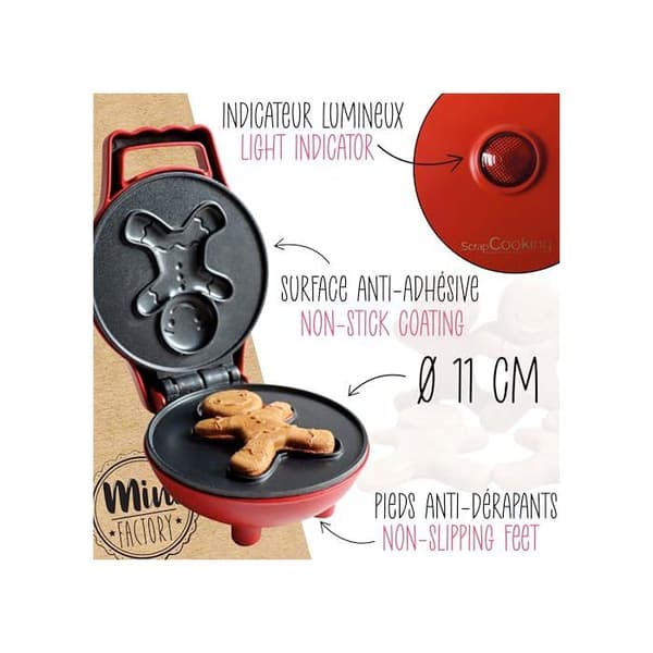 Mini Vaffelmaskin - ScrapCooking - 3885 - Pepparkaksgubbe - Non-stick beläggning