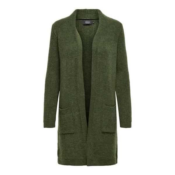 Gilet Cardigan - Only - Jade - Khaki - Lång - 2 fickor - Storlek S Kaki M