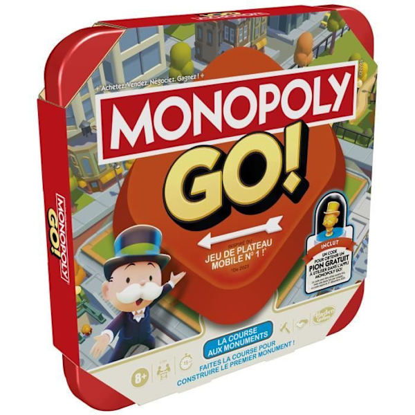 Monopoly Go, Brädspel från 8 år, Familjebrädspel Flerfärgad