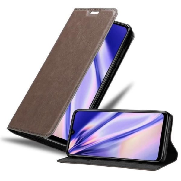 Coque - CADORABO - Xiaomi Mi A3 - Simil läder - Brun - Magnetisk stängning utan flik kastanj