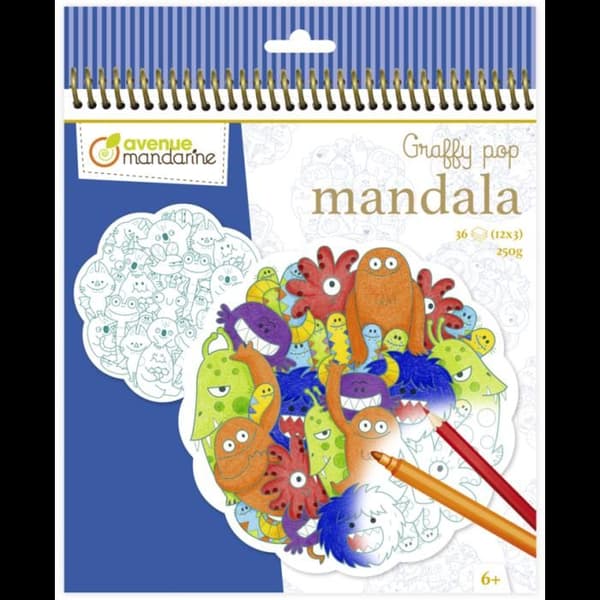 Färgläggningsbok Graffy Mandala - Pêle Mêle Monster
