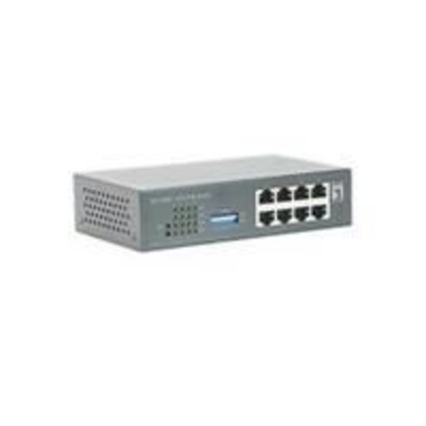 Switch - LEVELONE - FEP-0800 - 8 portar RJ-45 - Fast Ethernet 10/100 - 1,6 Gbit/s Svart, Grå