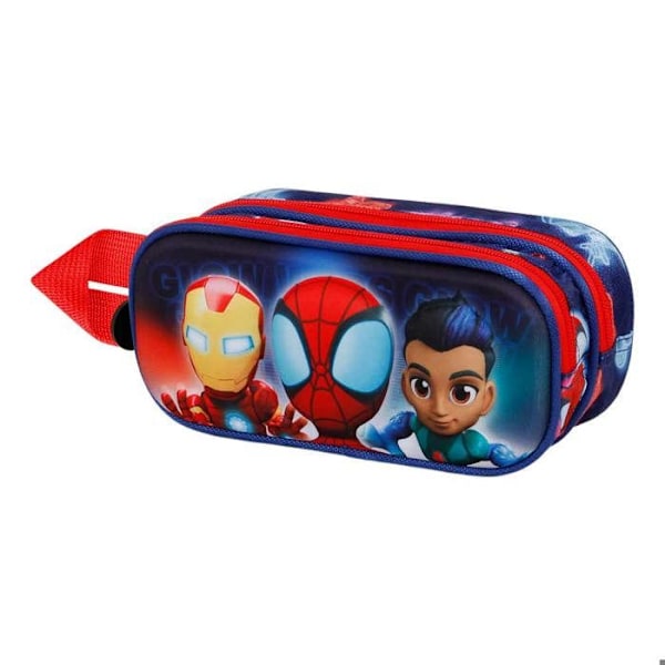 Trousse Dubbel 3D - Marvel Spiderman Glöd - Blå - One Size Blå