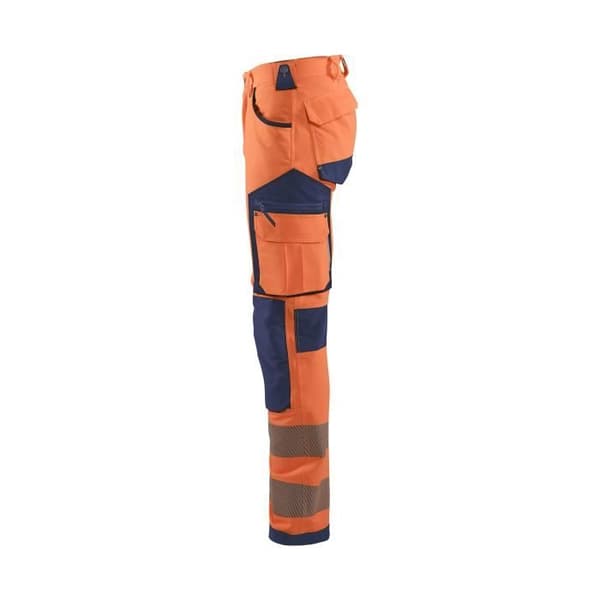 Blaklader Hivis Stretch Arbetsbyxor Orange/marinblå 38