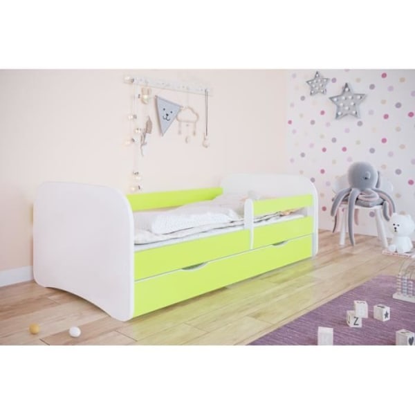 Kocot Kids Cot Babydreams grön utan mönster med madrasslåda 140/70 - 5903282000513