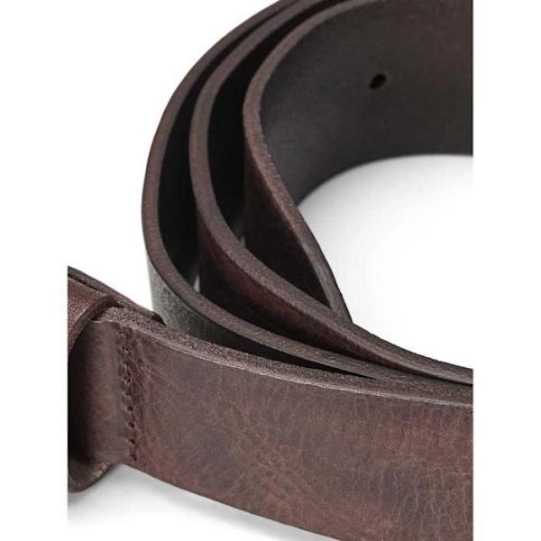 Bälte - Jack & Jones - Victor Läder - Läder av nötkreatur - Bredd 3,5 cm - Rockstil Svart 90 cm