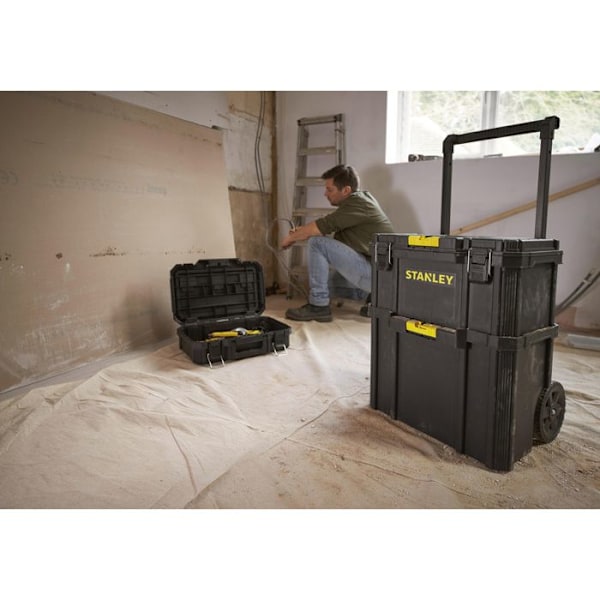 3 i 1 vagn - STANLEY - STST83319-1 - 4 hjul - Kapacitet 45 kg - Teleskophandtag Svart