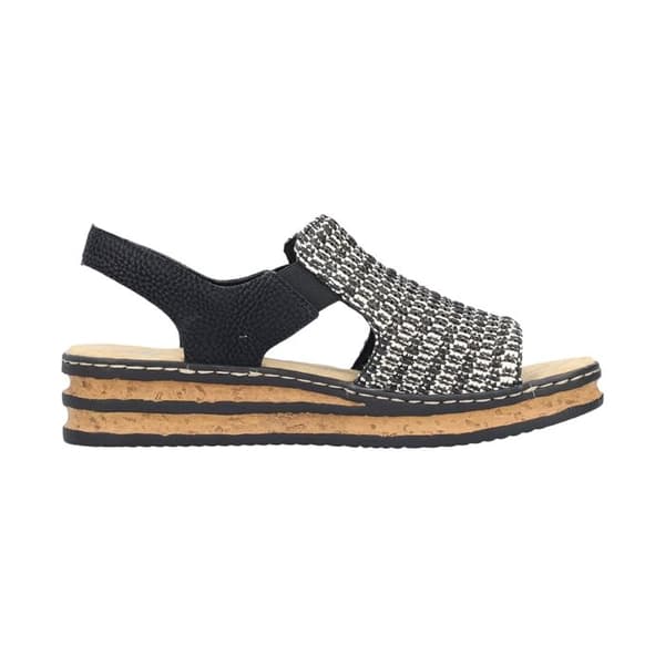 Rieker Palmas Elastiska Sandaler - Svart Svart 39