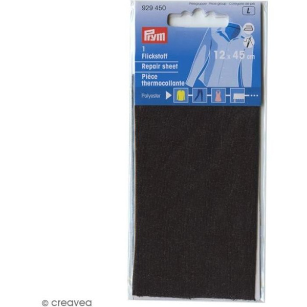 Prym påstrykningskupong - Plain Black - 12 x 45 cm Svart