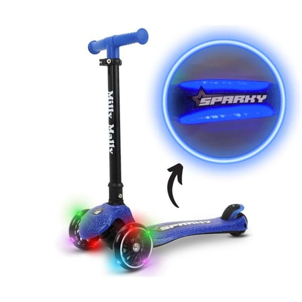 Scooter - Milly Mally - Sparky - Blå - 3 hjul - Fällbar Blå
