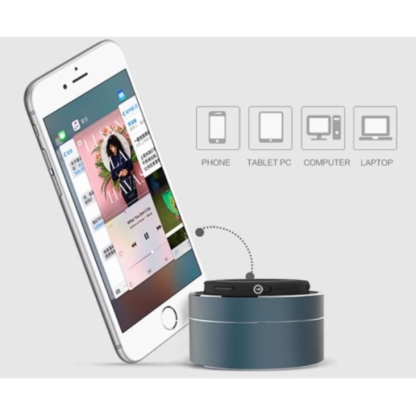 Metall Bluetooth-högtalare för XIAOMI Mi 9T Smartphone USB-port TF-kort Auxiliary Speaker Mic Mini (SVART)